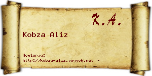 Kobza Aliz névjegykártya